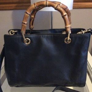 Emma Fox Bamboo Handle Leather Bag